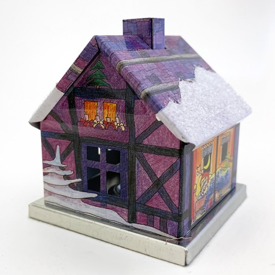 Purple Half-Timbered  Winter House Incense Smoker ~ Germany